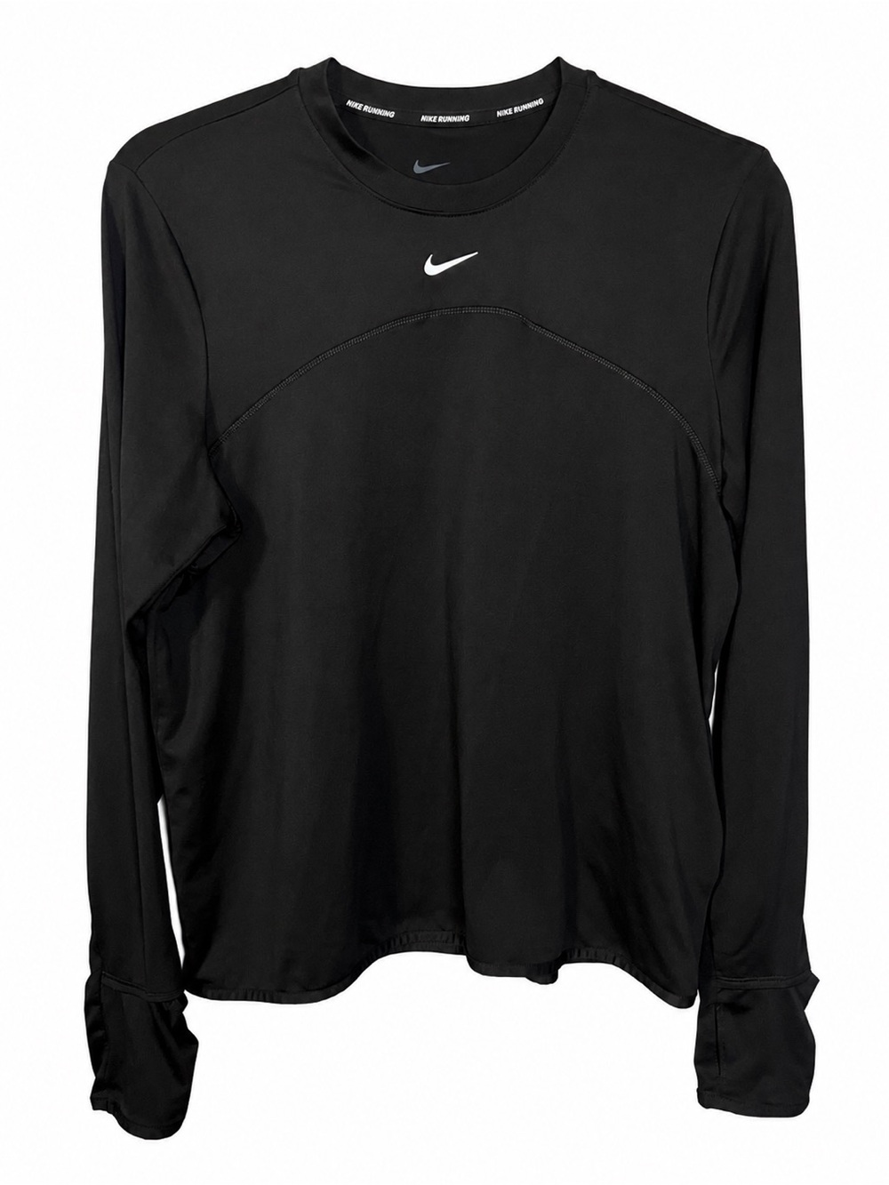 Nike Dr-Fit Swift Element UV Crew Neck Running Top Black Women's L Activewear